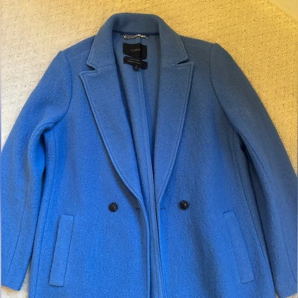 J. Crew Vibrant Blue Wool Teddy Jacket - Picture 3 of 6